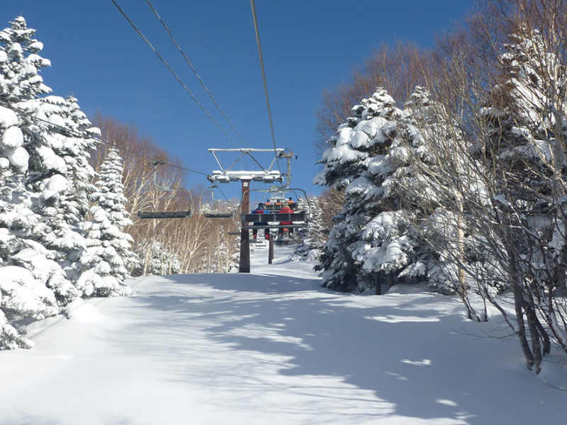 Japan ski lift on a sunny day